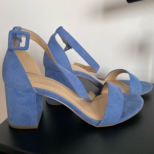 Blue Suede Heels - Size 8.5